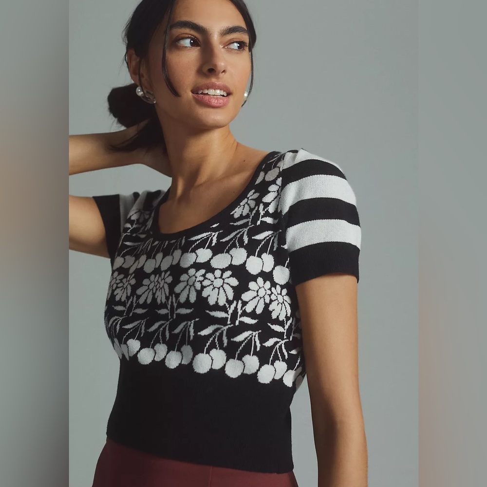 🎉2X HOST PICK🎉 Maeve by Anthropologie “Trixie” Cropped Knit Sweater – NWT